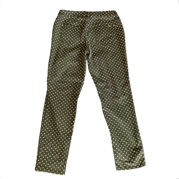 Chico's So Slimming Girlfriend Ankle Jean Size 2 Moss Green w/ White Polka Dots - Picture 3 of 11